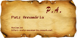 Patz Annamária névjegykártya